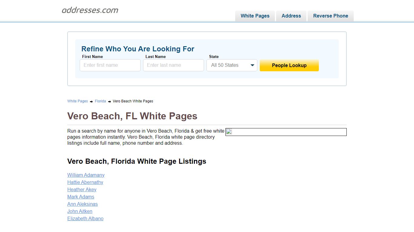 White Pages - Find People In | Addresses